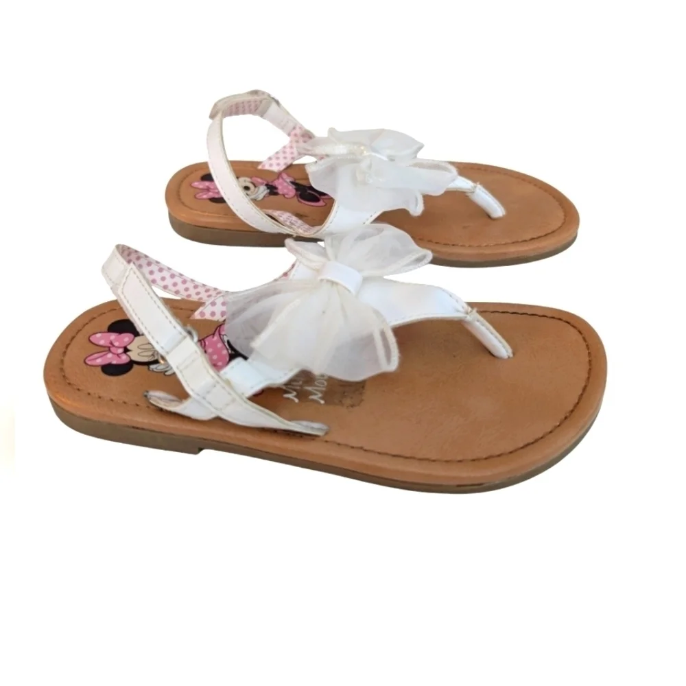 Disney Minnie Mouse White Bow Sandal Size 10